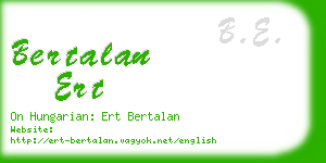 bertalan ert business card